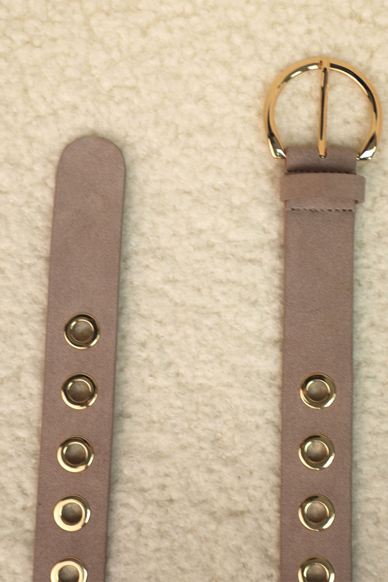 Berenice - Suede Metal Buckle Belt - Terracota
