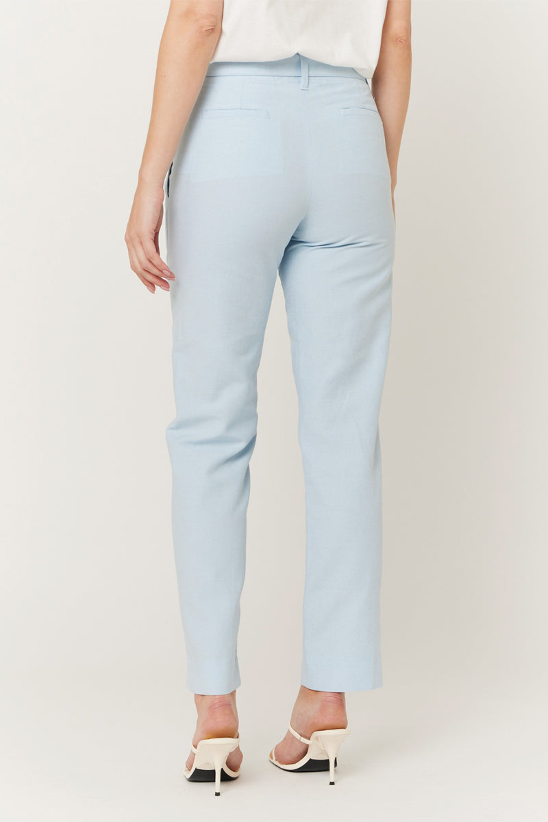 Pantalon Ville Uni Ceinture - Babyblue