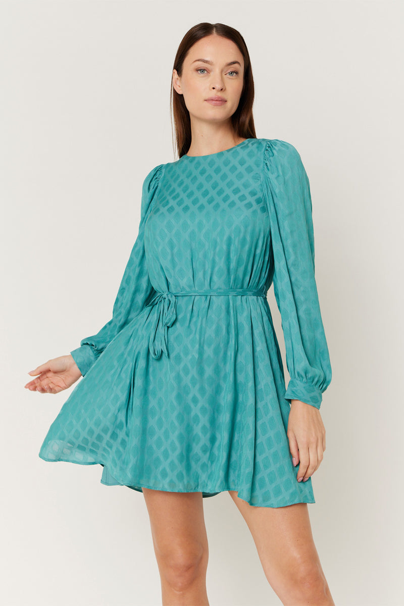Berenice - Vestido Corto Liso con Cinturón - Duck