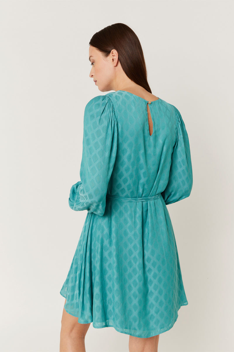 Berenice - Vestido Corto Liso con Cinturón - Duck