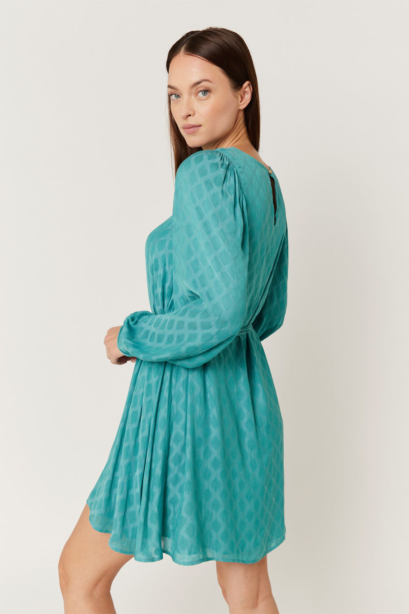 Berenice - Vestido Corto Liso con Cinturón - Duck