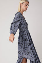 Berenice - Vestido Largo Estampado Smock Cintura - Santorini