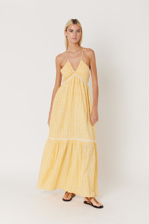 Robe Longue Bretelle Imprimé - Sunshine
