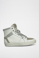 High Top Leather Sneakers - White