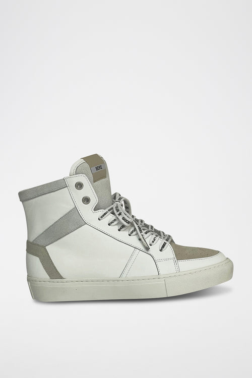 Baskets Montantes En Cuir - Blanc