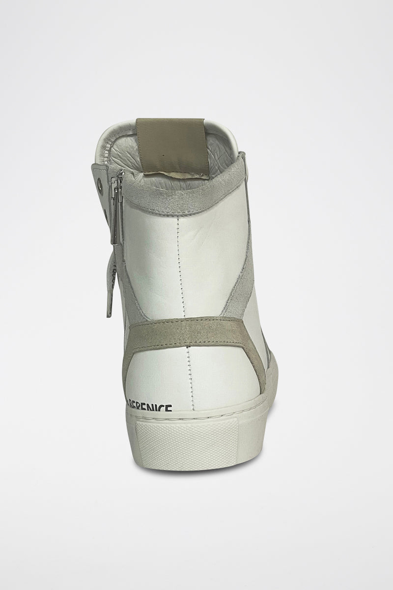 Berenice - Zapatillas Altas de Piel - Blanco