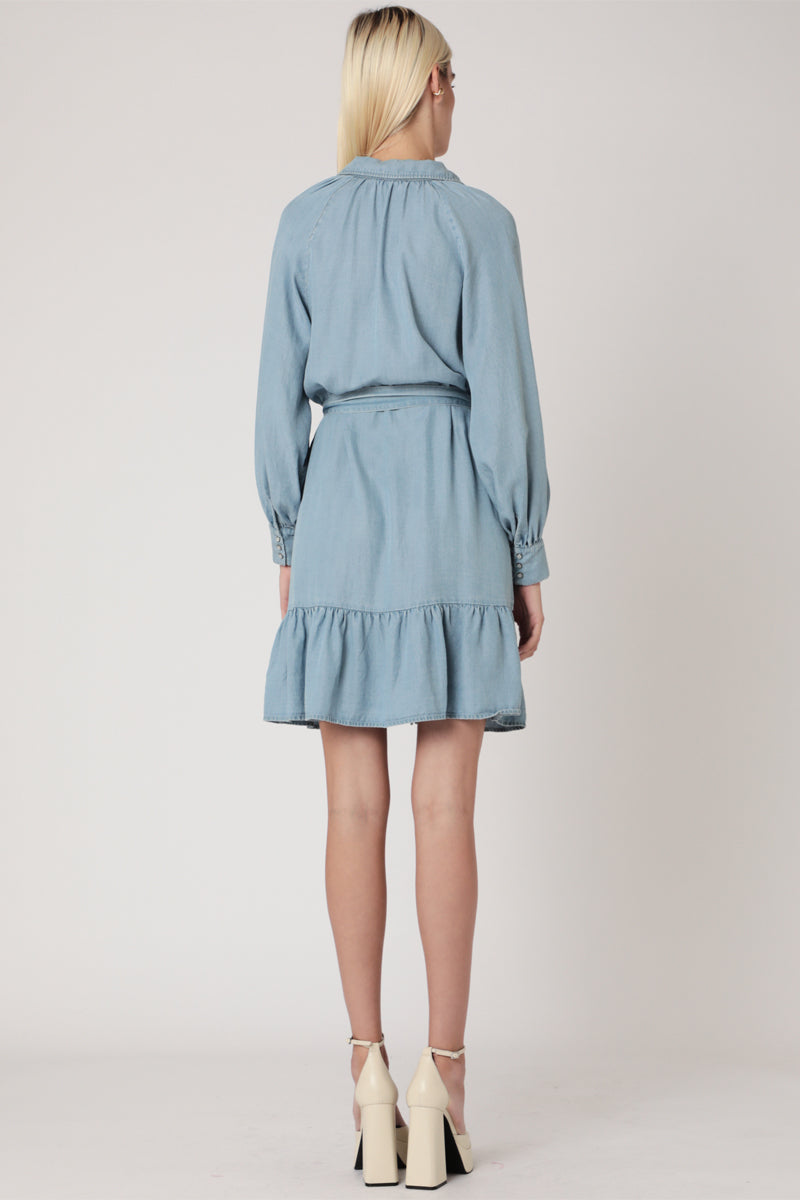 Short Plain Tencel Dress - Bleach
