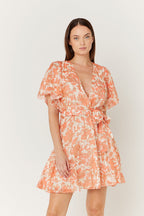 Berenice - Silk Skater Dress - Salmon