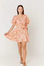 Berenice - Silk Skater Dress - Salmon