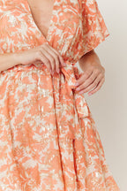 Berenice - Silk Skater Dress - Salmon