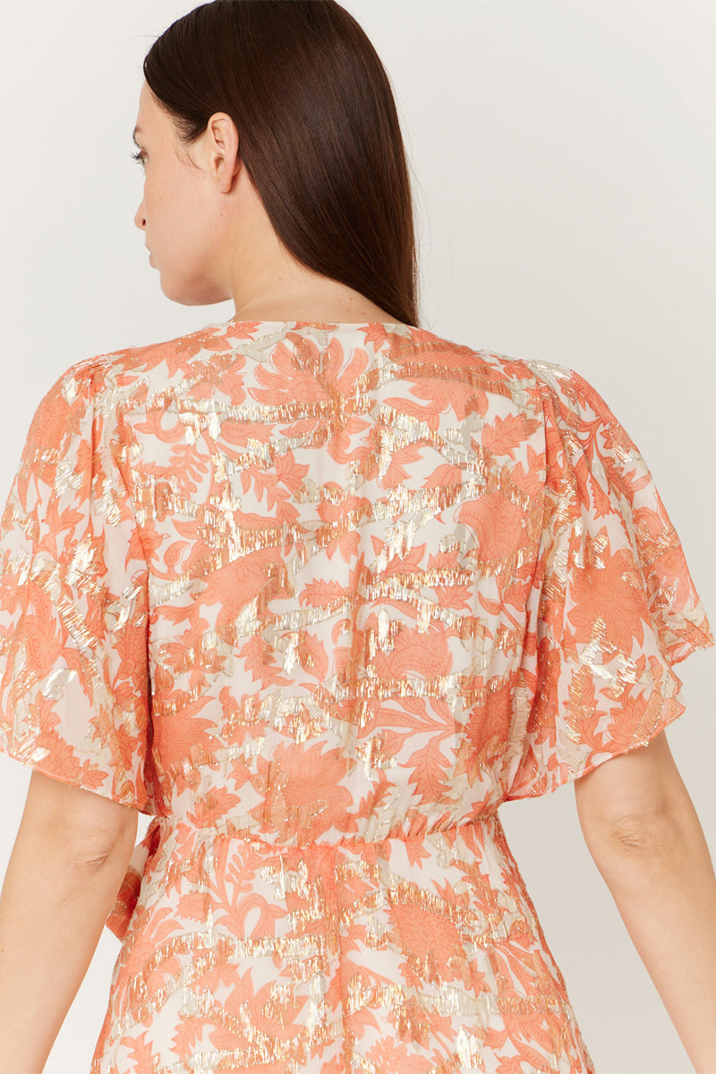 Berenice - Silk Skater Dress - Salmon