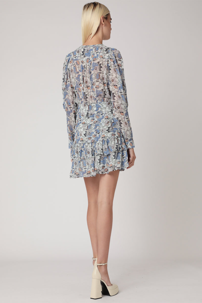 Berenice - Short Dress - Blue Flower