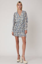 Berenice - Short Dress - Blue Flower
