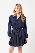 Berenice - Plain Short Dress - Navy