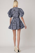 Short Wrap Print Dress - Santorini