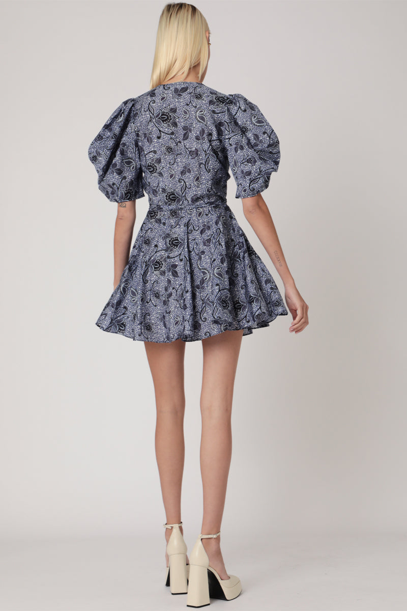 Berenice - Short Printed Wrap Dress - Santorini