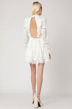 Berenice - Vestido Corto Bordado Liso - Off White