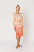 Berenice - Mid-Length Tie-Dye Dress - Brick