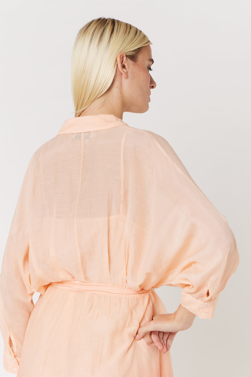 Berenice - Mid-Length Tie-Dye Dress - Brick