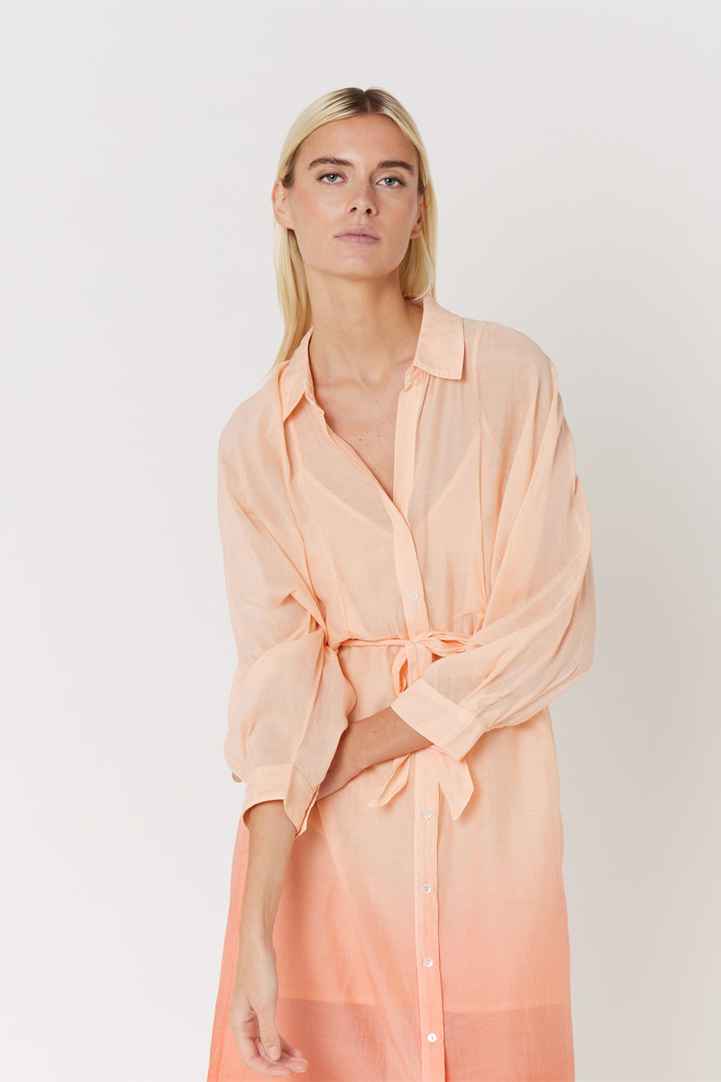 Berenice - Mid-Length Tie-Dye Dress - Brick