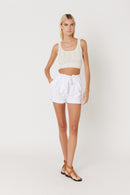 Short Denim Taille Haute - Off White