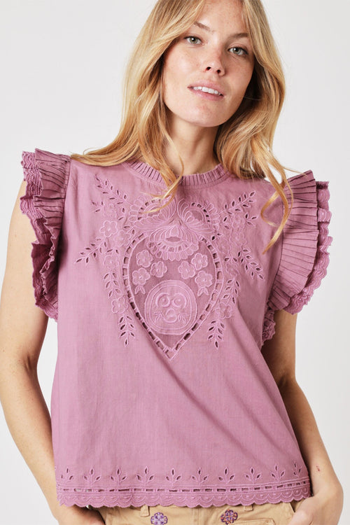 Top Uni Broderie Devant - Parma