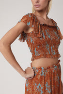 Crop Top Imprimé Smock - Marrakech