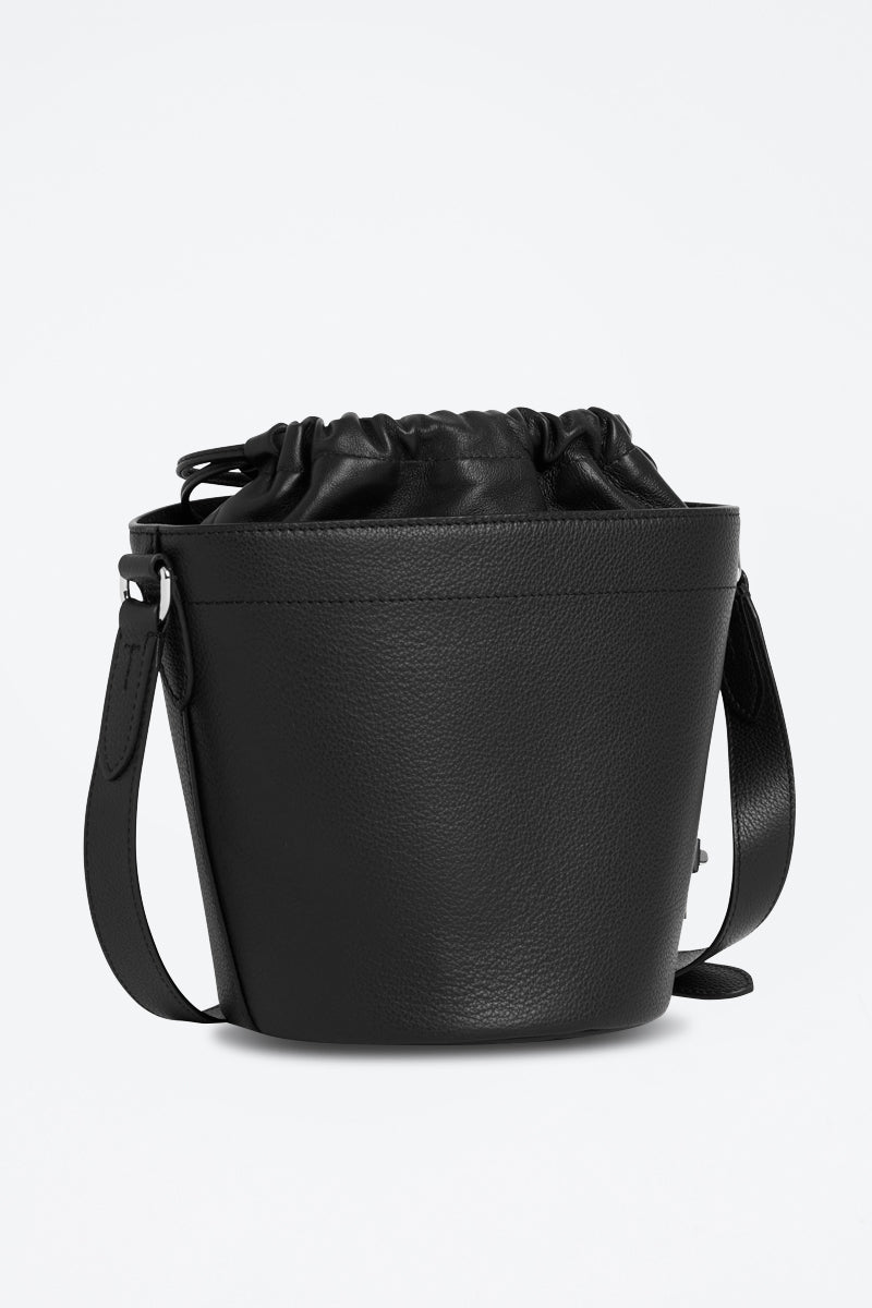 Le Tanneur - Pequeño Bolso Cubo de Cuero Gisèle - Negro
