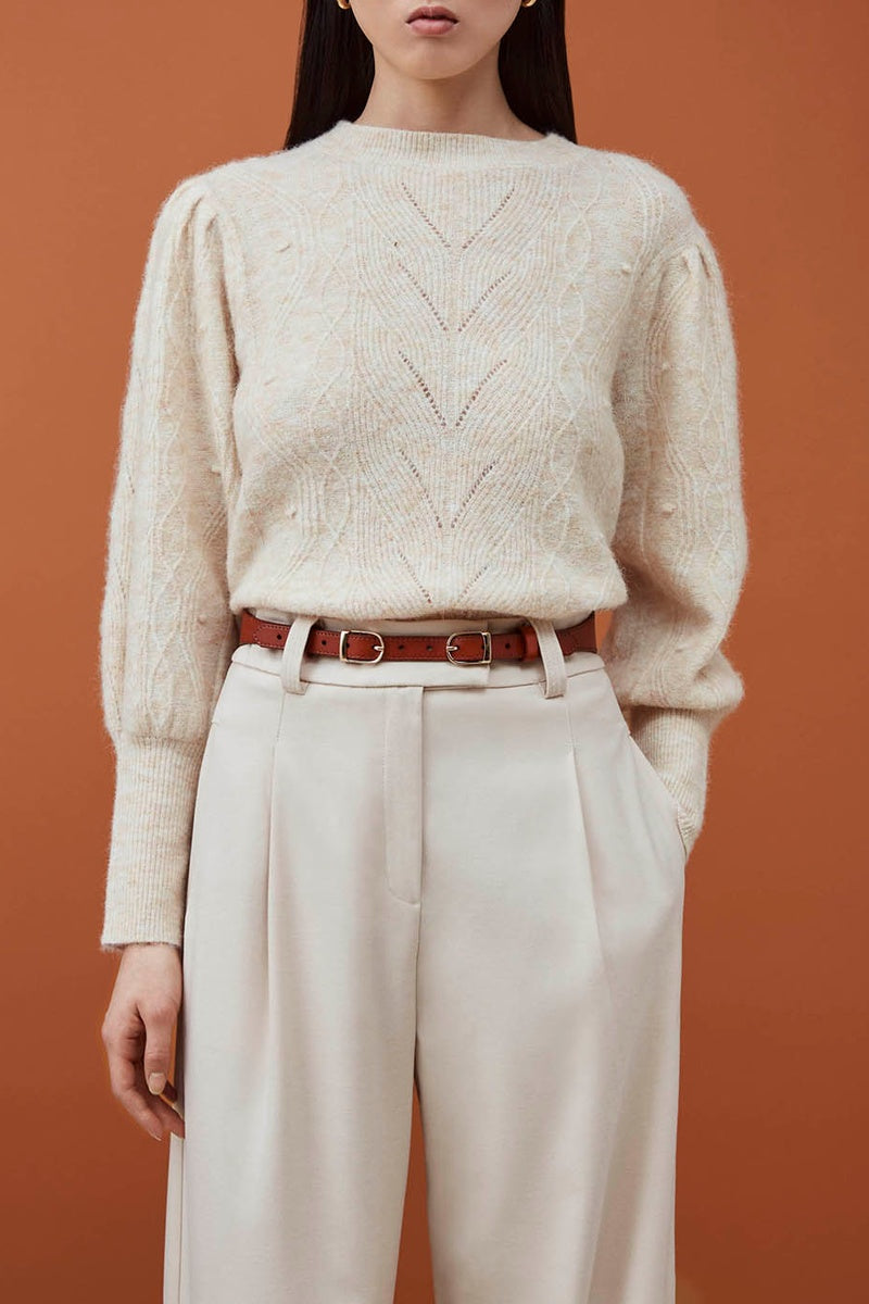 Suncoo - Jersey Plaia De Lana Y Alpaca - Beige Jaspeado