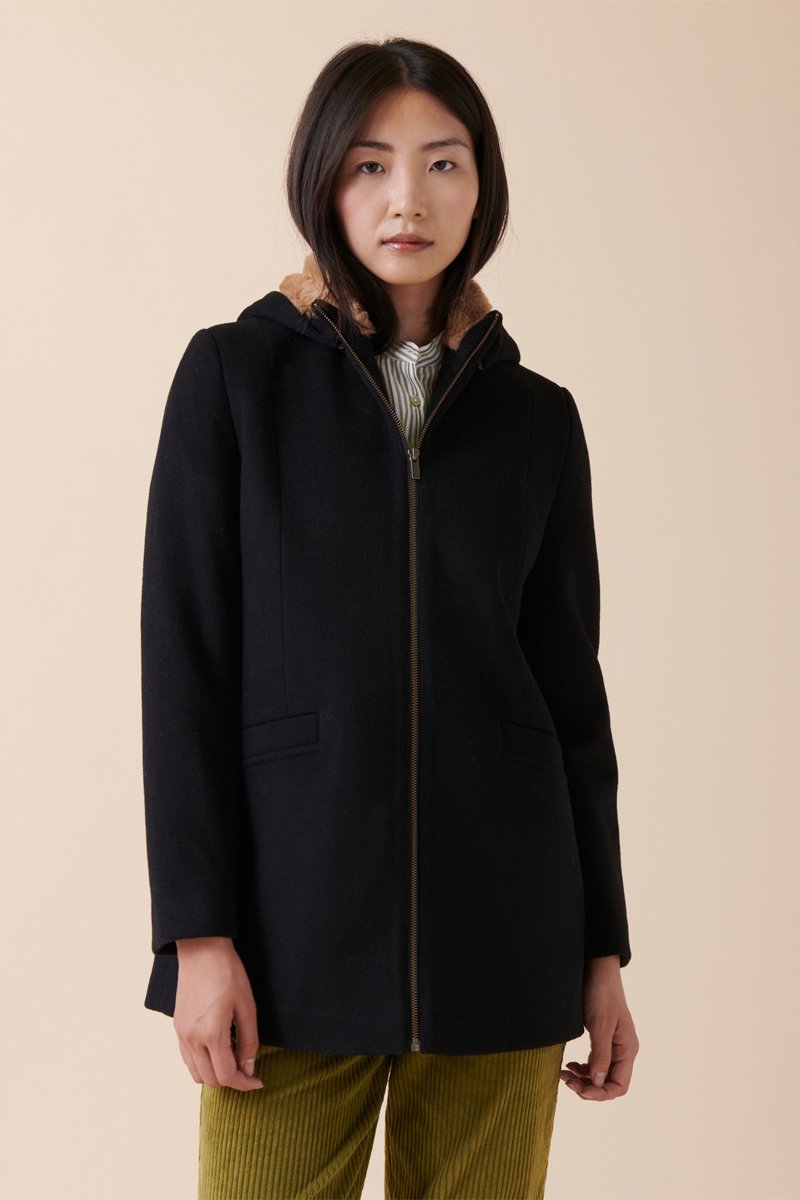 Manteau En Laine Lucerne - Noir