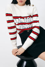 Pull Pastaga - Ecru Et Rouge