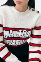 Pull Pastaga - Ecru Et Rouge