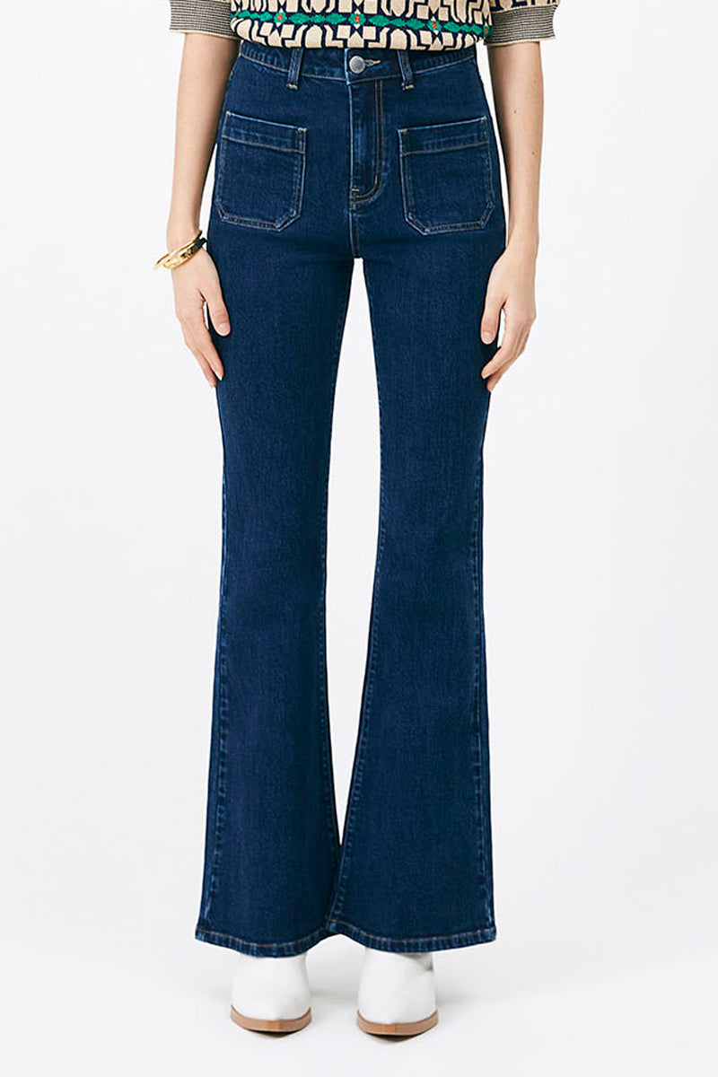 Romy High-Waist Jeans - Navy Blue