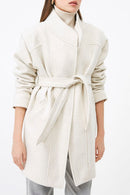 Abrigo de lana Eleonor - Beige jaspeado