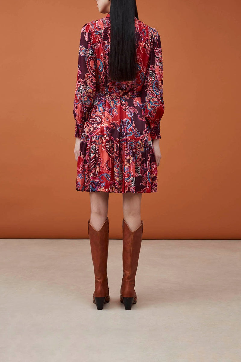 Vestido camisero Chadia - Burdeos