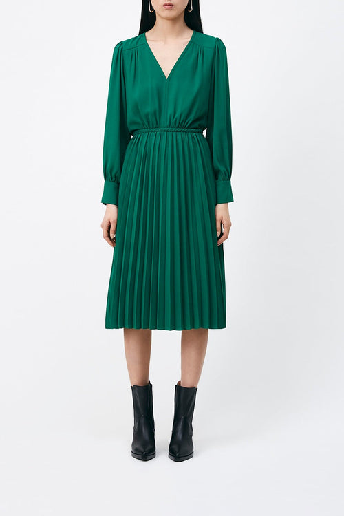 Vestido plisado Colla - Verde