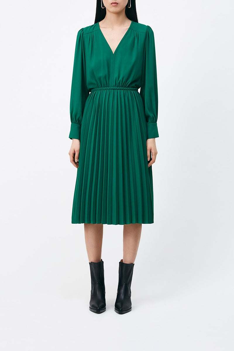 Vestido plisado Colla - Verde