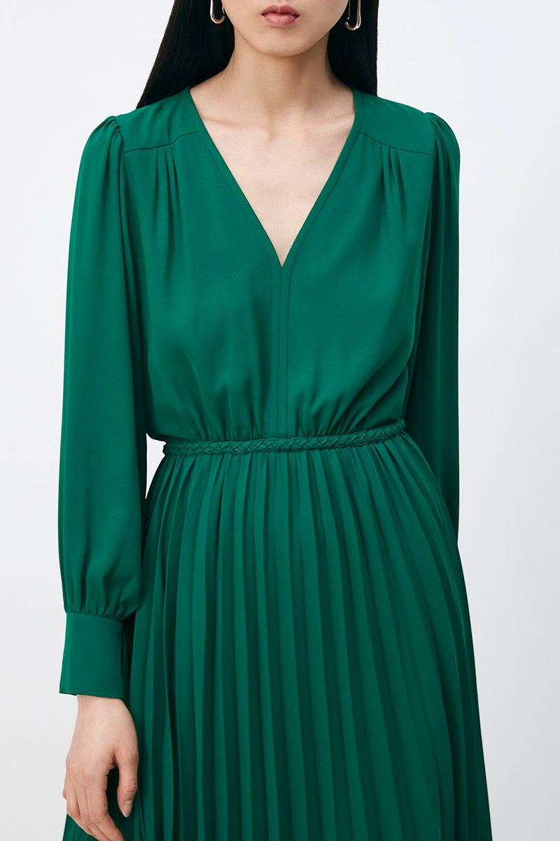 Vestido plisado Colla - Verde