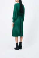 Vestido plisado Colla - Verde