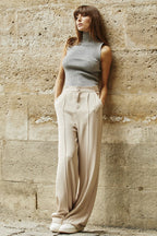 Pantalón Talle Alto Paloma - Beige