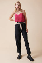 Pluvial High Waisted 7/8 Pants - Black
