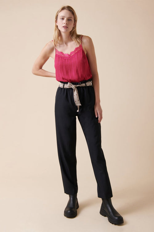 Pluvial High Waisted 7/8 Pants - Black