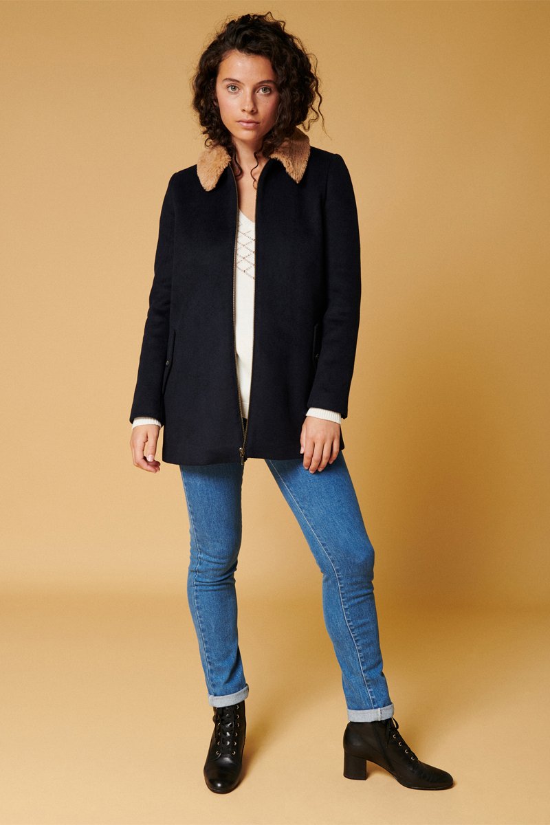 Karl Marc John - Manteau En Laine Lachlan - Bleu Marine