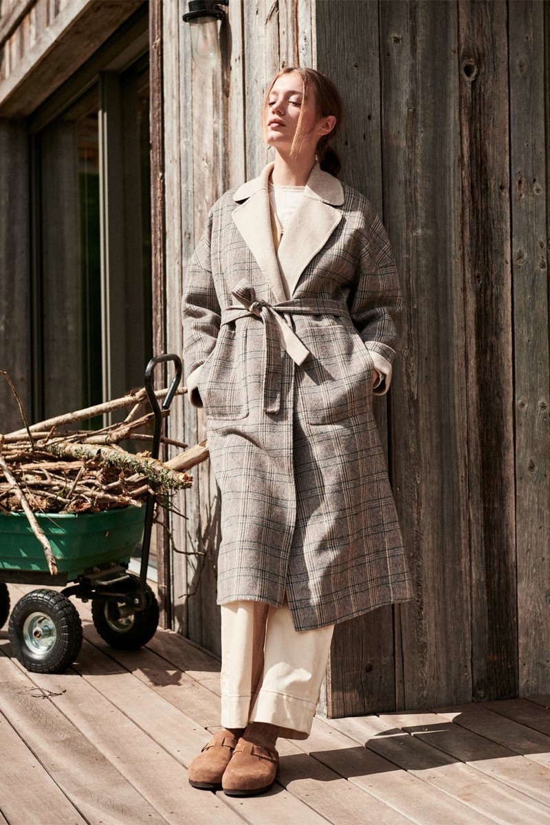 Karl Marc John - Abrigo largo reversible de lana - Gris claro jaspeado