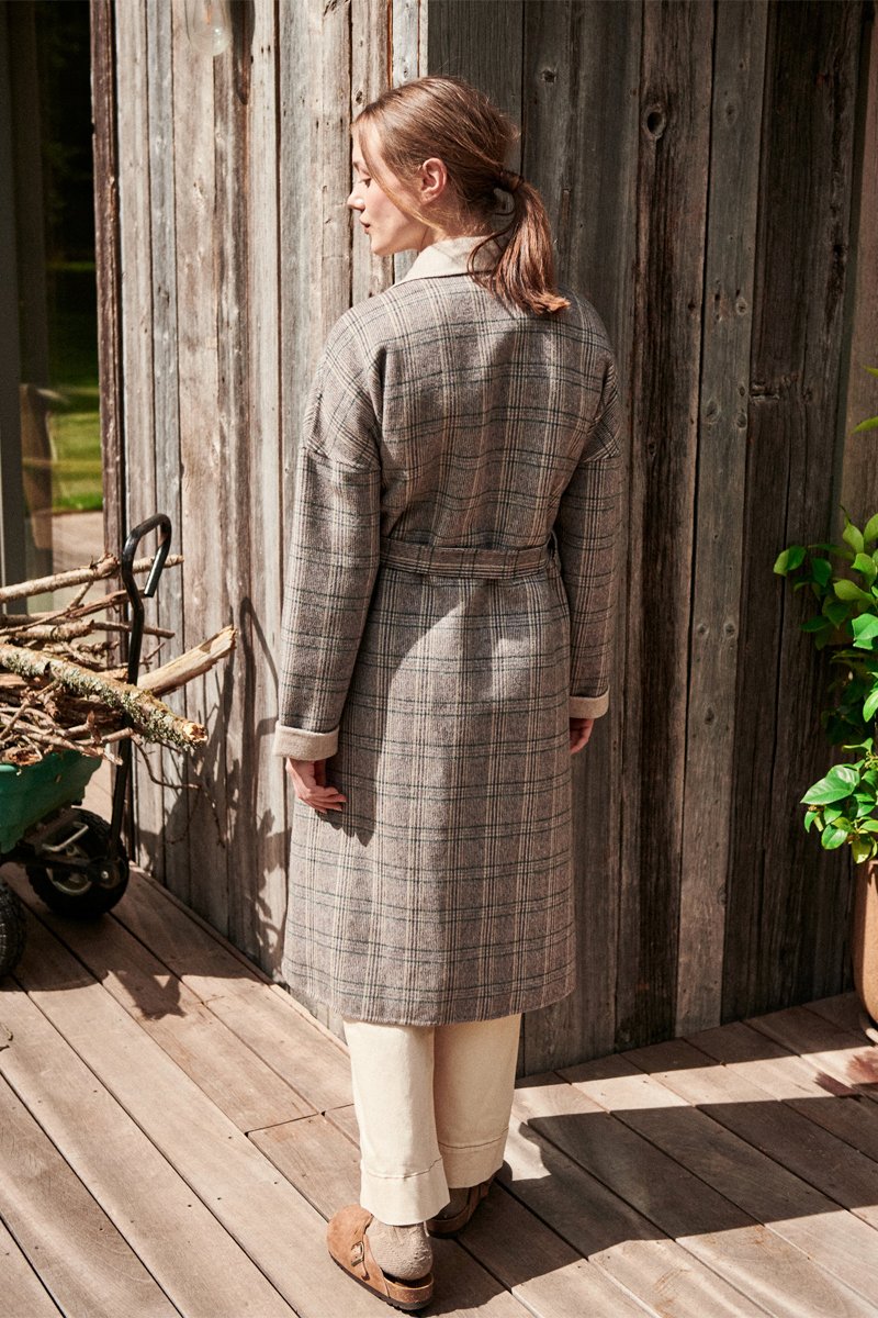 Karl Marc John - Abrigo Reversible De Lana Longnal - Gris Claro Jaspeado