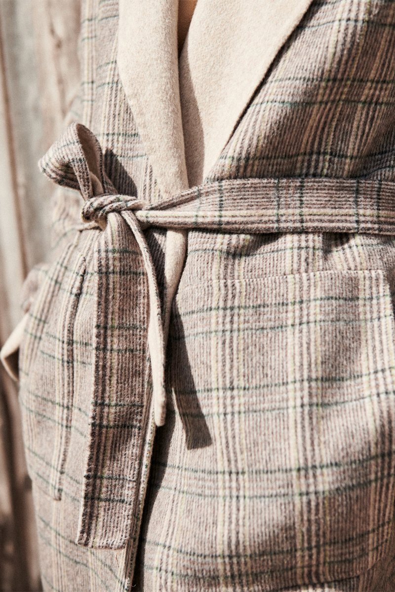 Karl Marc John - Abrigo largo reversible de lana - Gris claro jaspeado