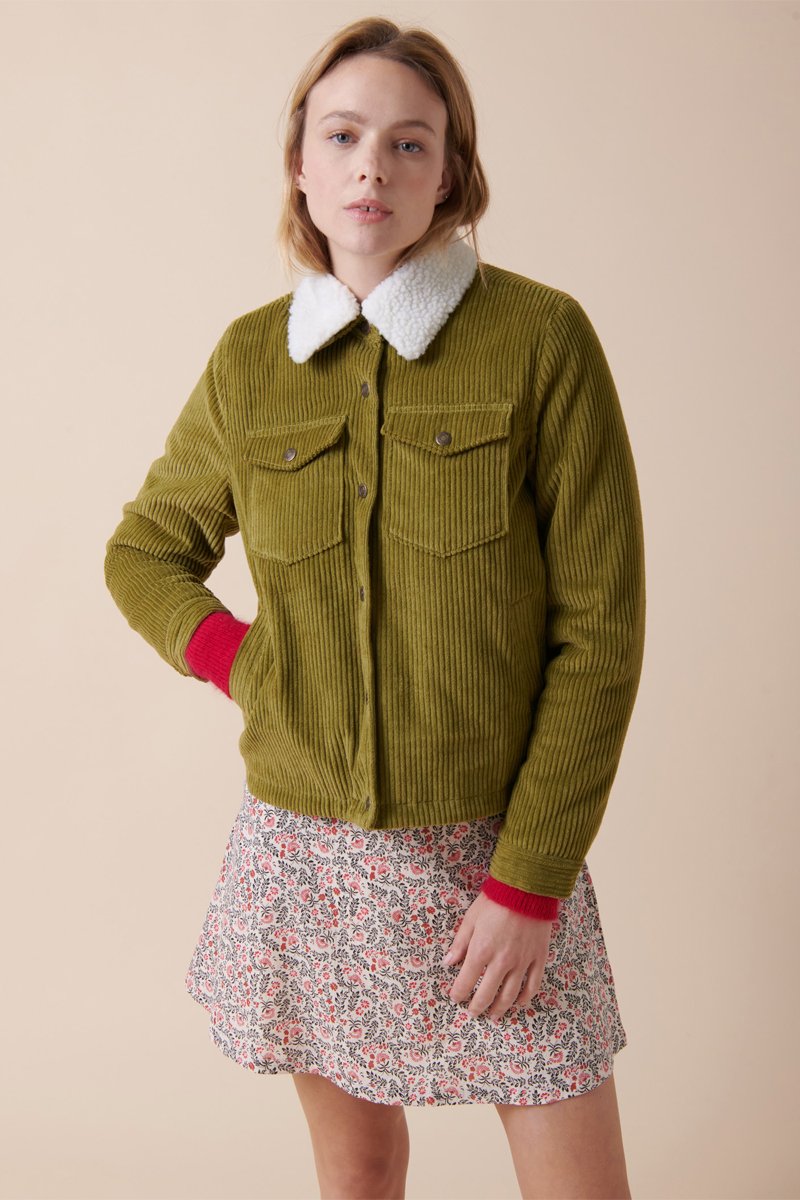 Vartick Velvet Jacket - Olive Green