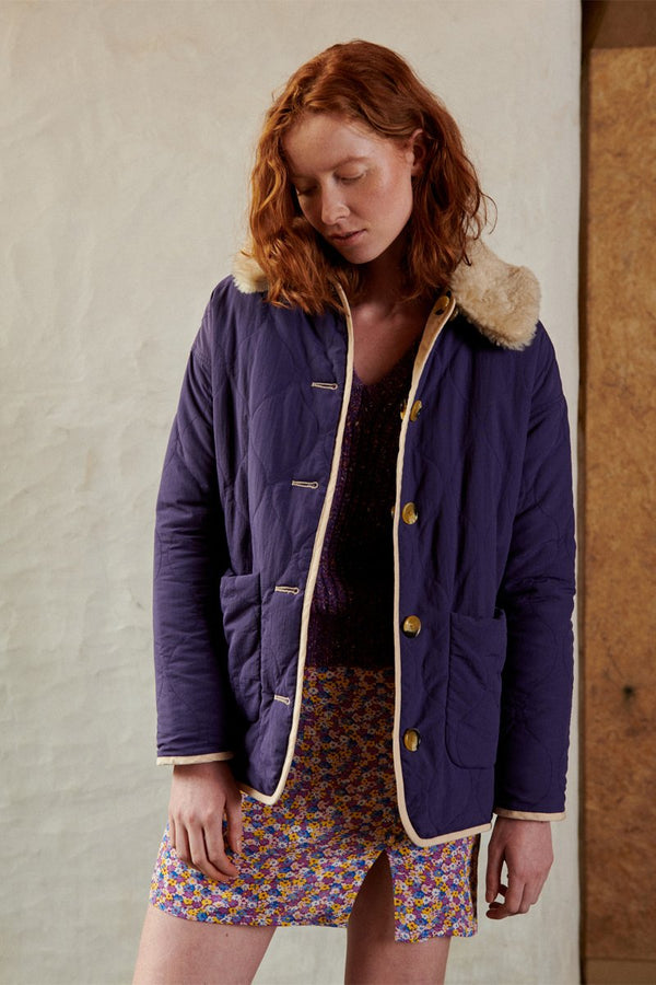 Karl Marc John - Veste Réversible En Lin Volere - Beige Et Violet