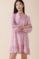 Karl Marc John - Vestido trapecio Riehen - Crudo y fucsia