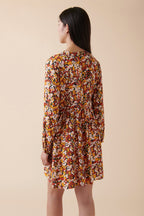 Rando Trapeze Dress - Yellow and Brick Red